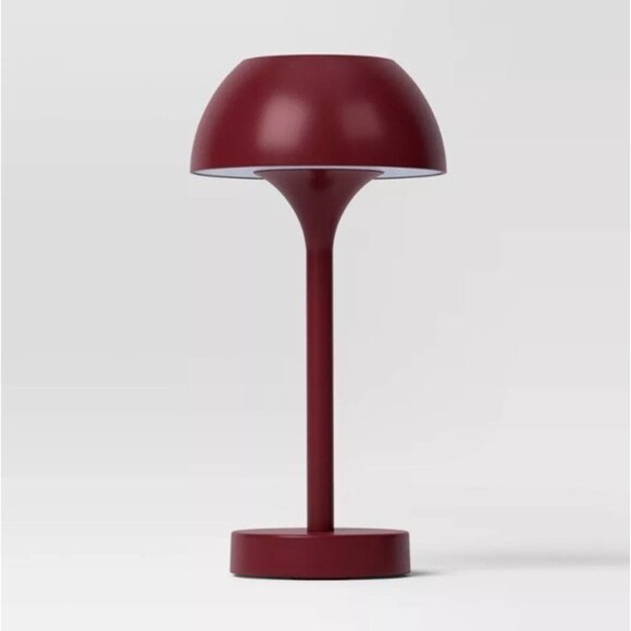 Threshold™ Solar and Rechargeable USB LED Outdoor Table Lamp, Maroon - Picture 1 of 13